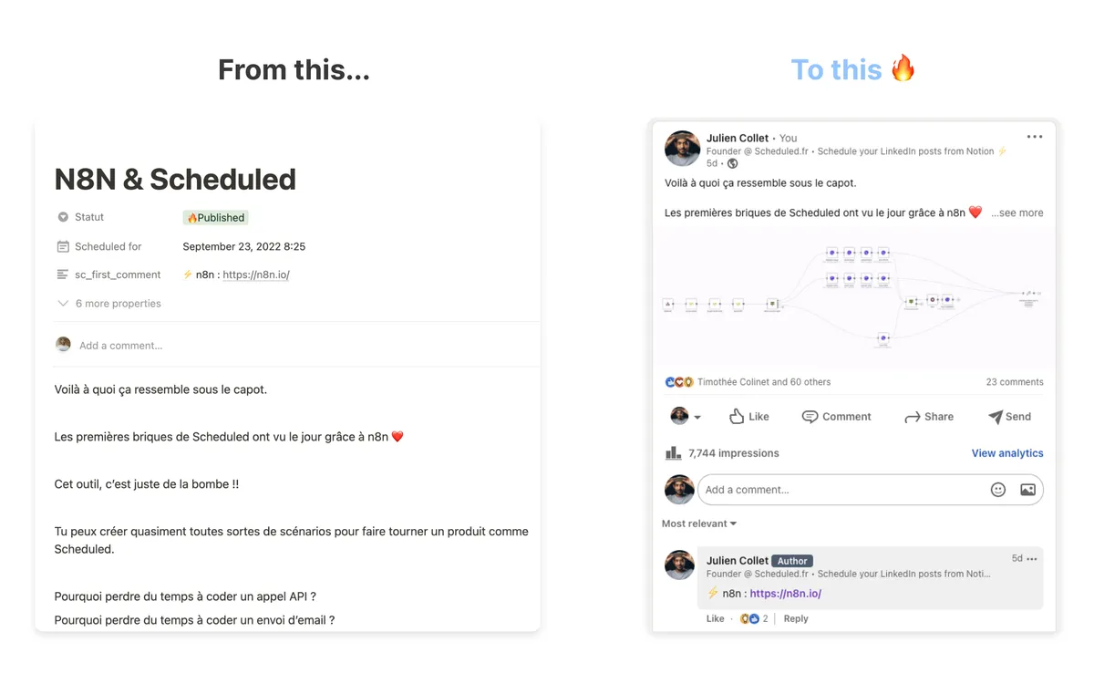 How to Schedule the First Comment on Your LinkedIn Posts from Notion