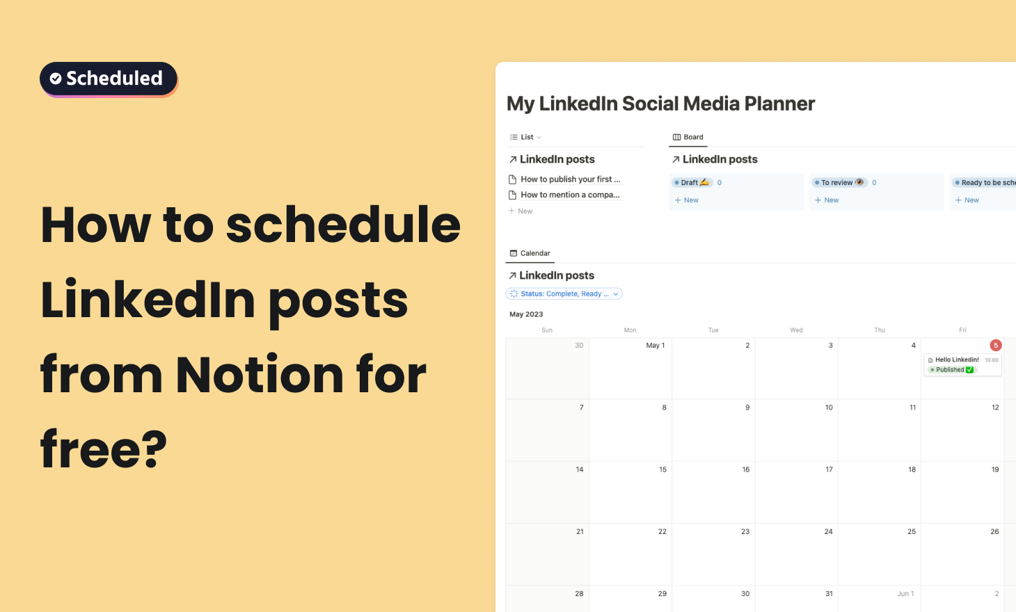 How to Schedule LinkedIn Posts for Free Without Leaving Notion? [2024 Tutorial]