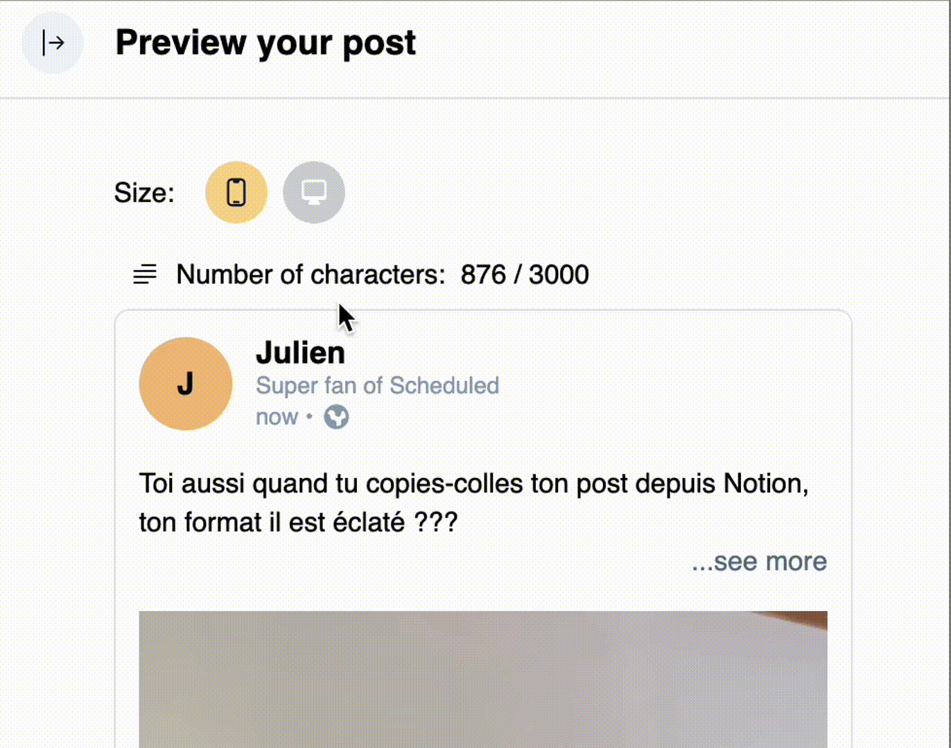 Mobile and desktop preview